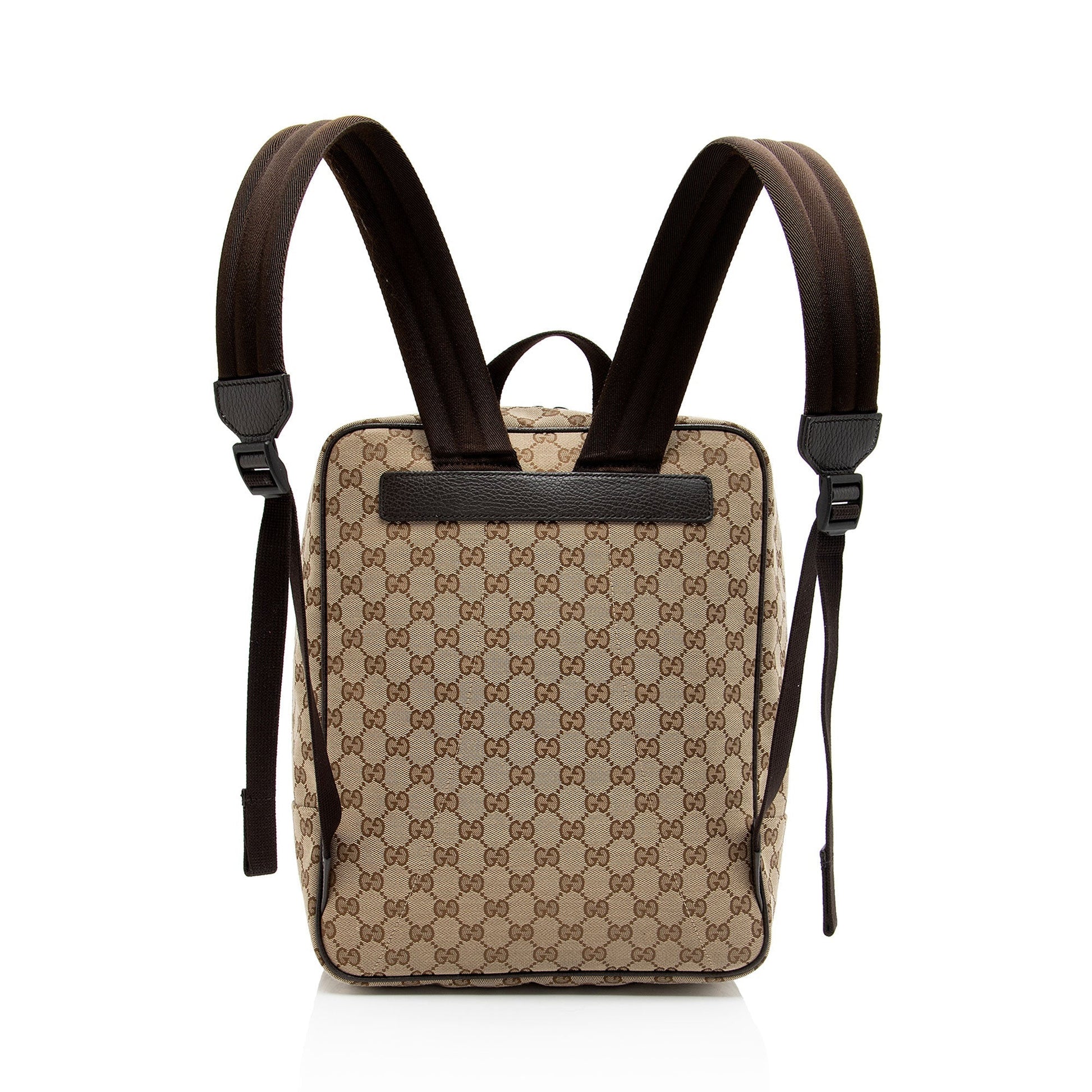 Gucci GG Backpack SHF-mbgwWQ Leather Canvas Nylon Brown Shoulder Bag