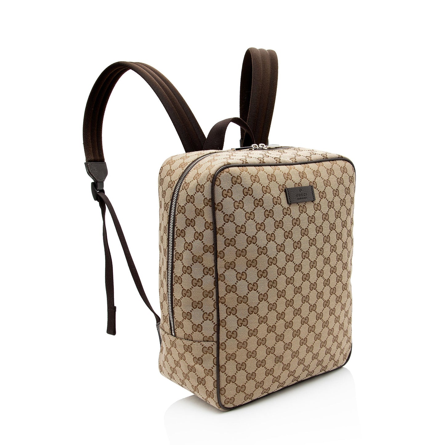 Gucci GG Backpack SHF-mbgwWQ Leather Canvas Nylon Brown Shoulder Bag