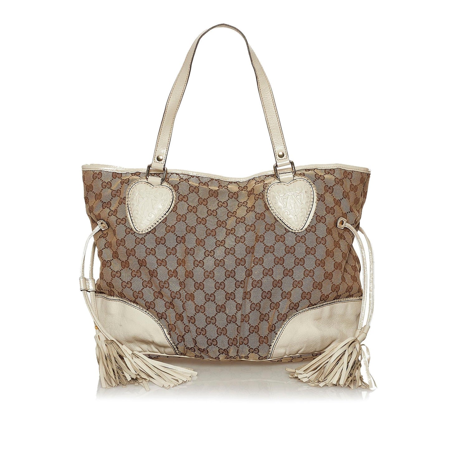 Gucci GG Tribeca SHG Canvas White Brown Shoulder Bag
