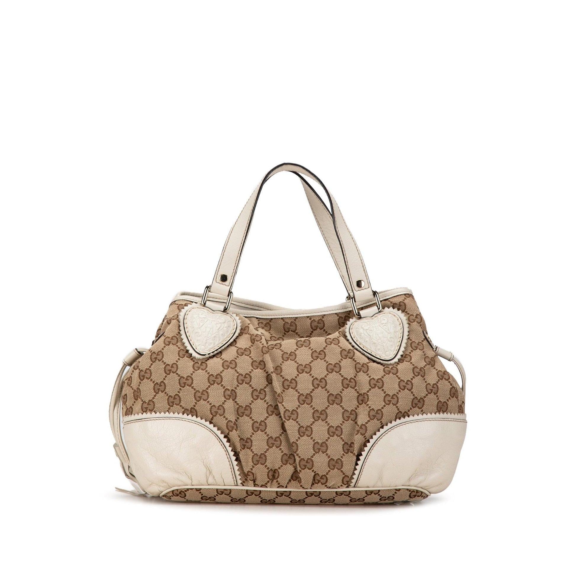 Gucci GG Tribeca SHG-KMsEsP Canvas Calf White Brown Tote Bag
