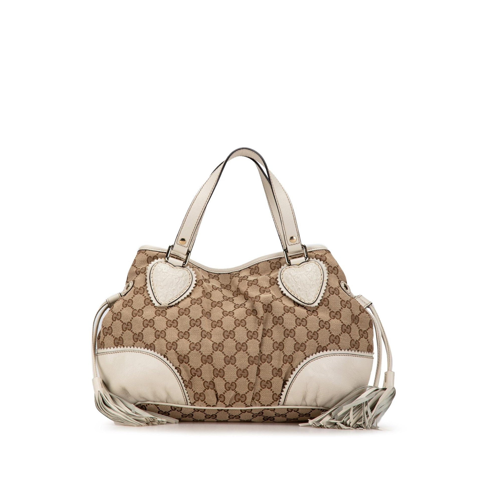 Gucci GG Tribeca SHG-KMsEsP Canvas Calf White Brown Tote Bag