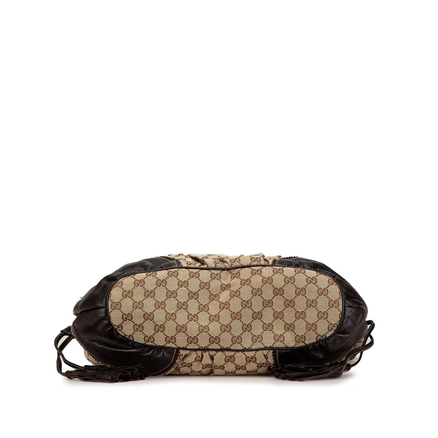 Gucci GG Tribeca Canvas Calf Black Brown Tote Bag