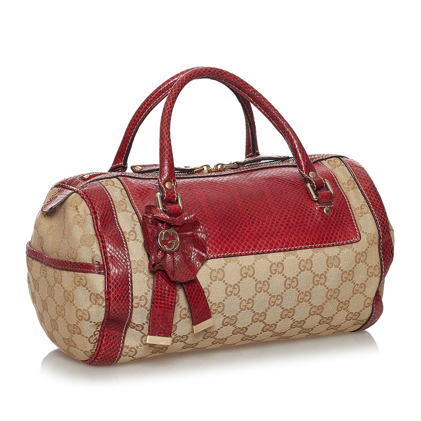 Gucci GG Trophy SHG Canvas Brown Red Satchel Bag