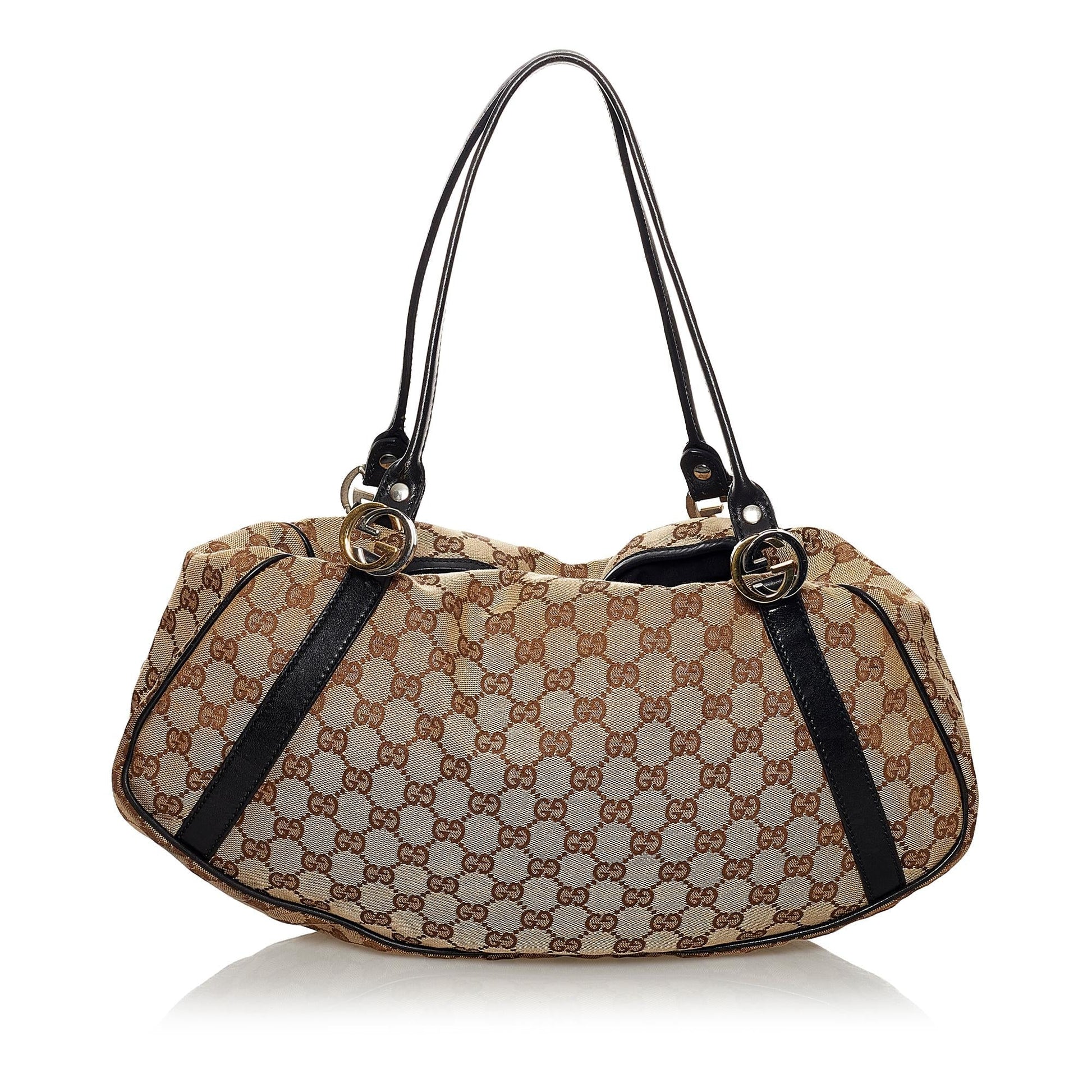Gucci GG Twin SHG Canvas Brown Shoulder Bag
