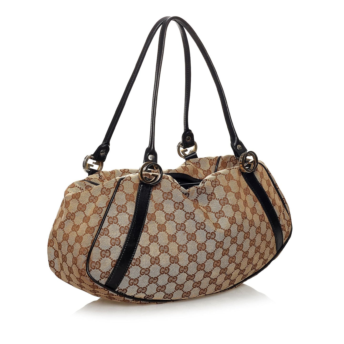 Gucci GG Twin SHG Canvas Brown Shoulder Bag
