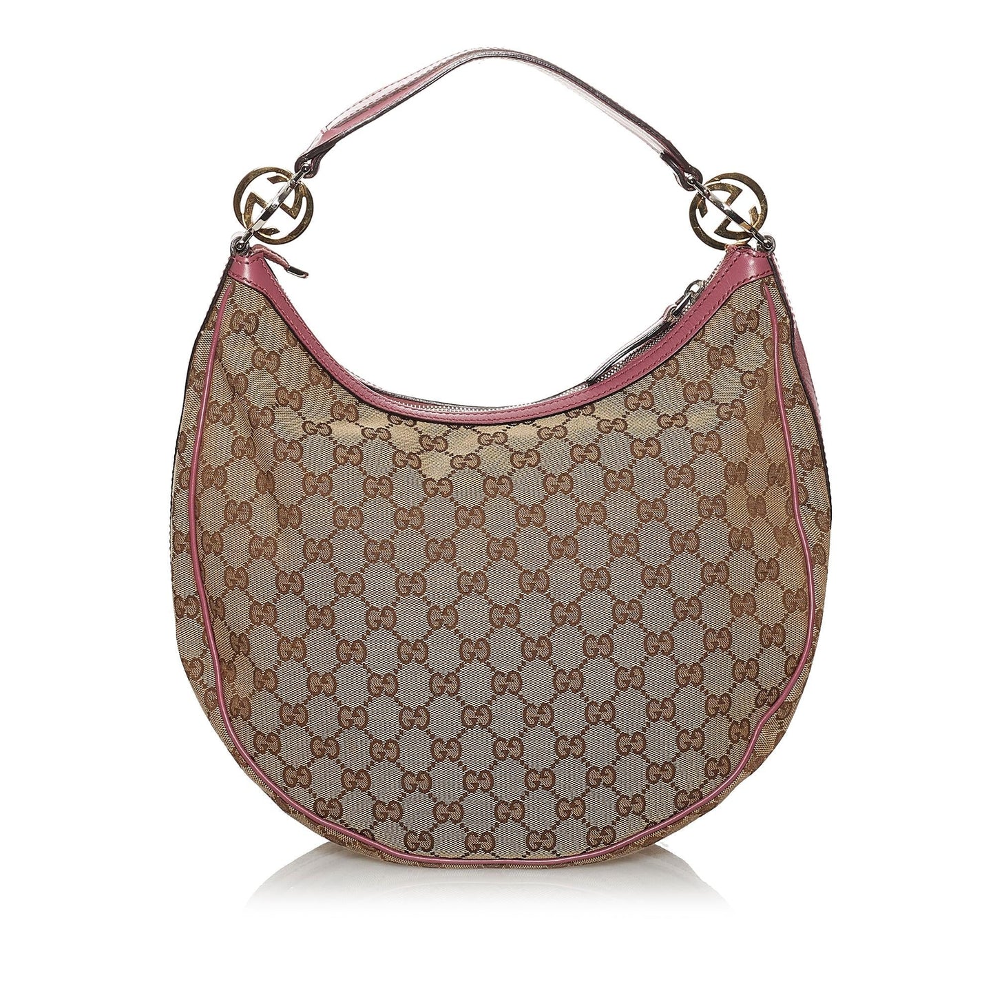 Gucci GG Twins SHG Canvas Brown Pink Shoulder Bag