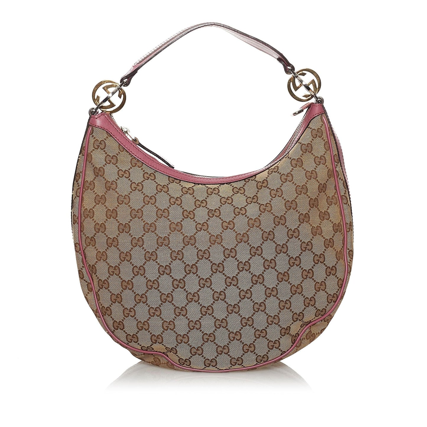 Gucci GG Twins SHG Canvas Brown Pink Shoulder Bag