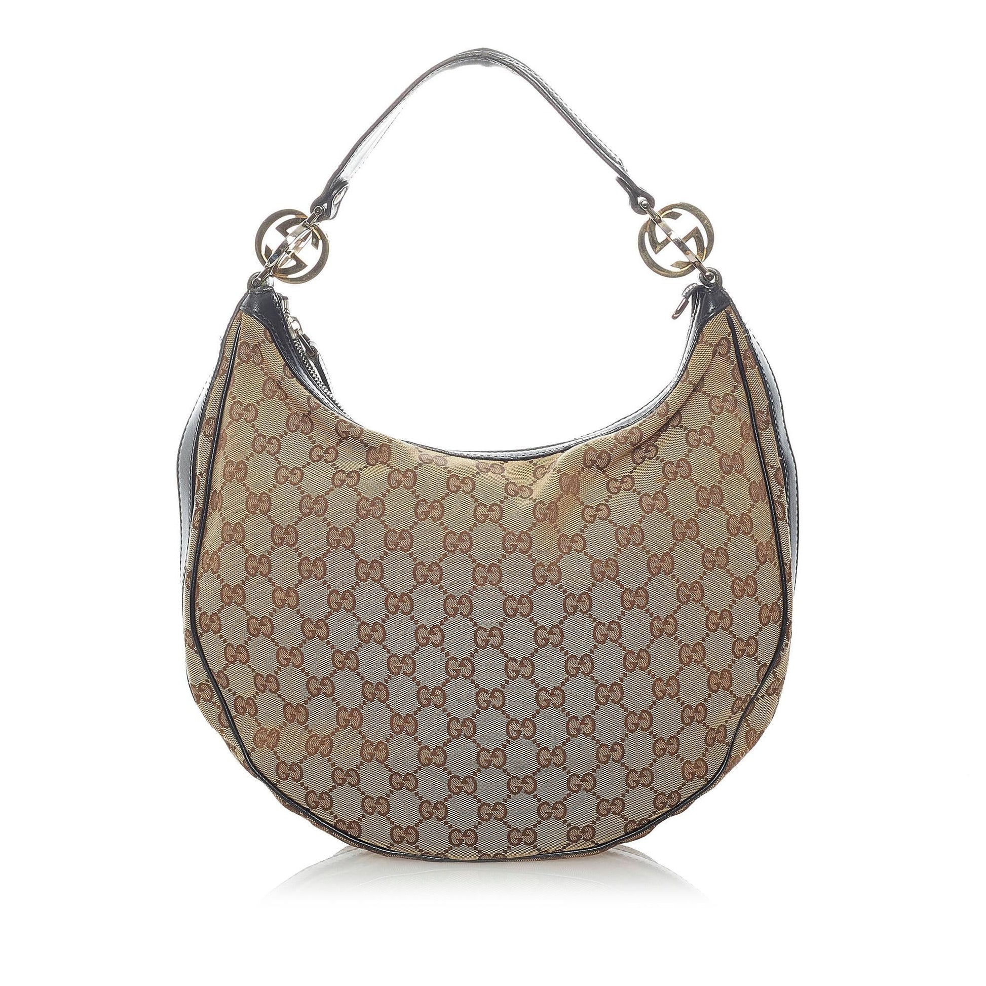 Gucci GG Twins SHG Canvas Brown Shoulder Bag