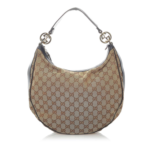 Gucci GG Twins SHG Canvas Brown Shoulder Bag