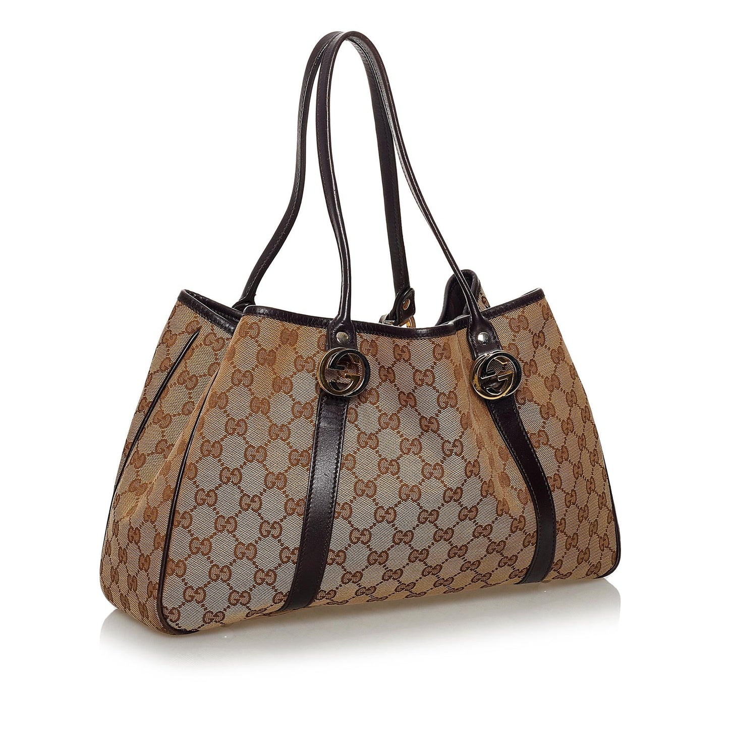 Gucci GG Twins SHG Canvas Calf Black Brown Shoulder Bag