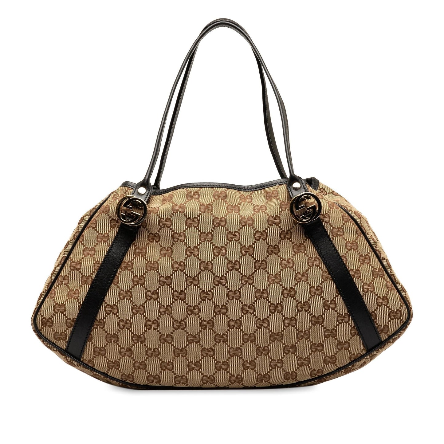 Gucci GG Twins SHG-LegSUk Canvas Brown Shoulder Bag