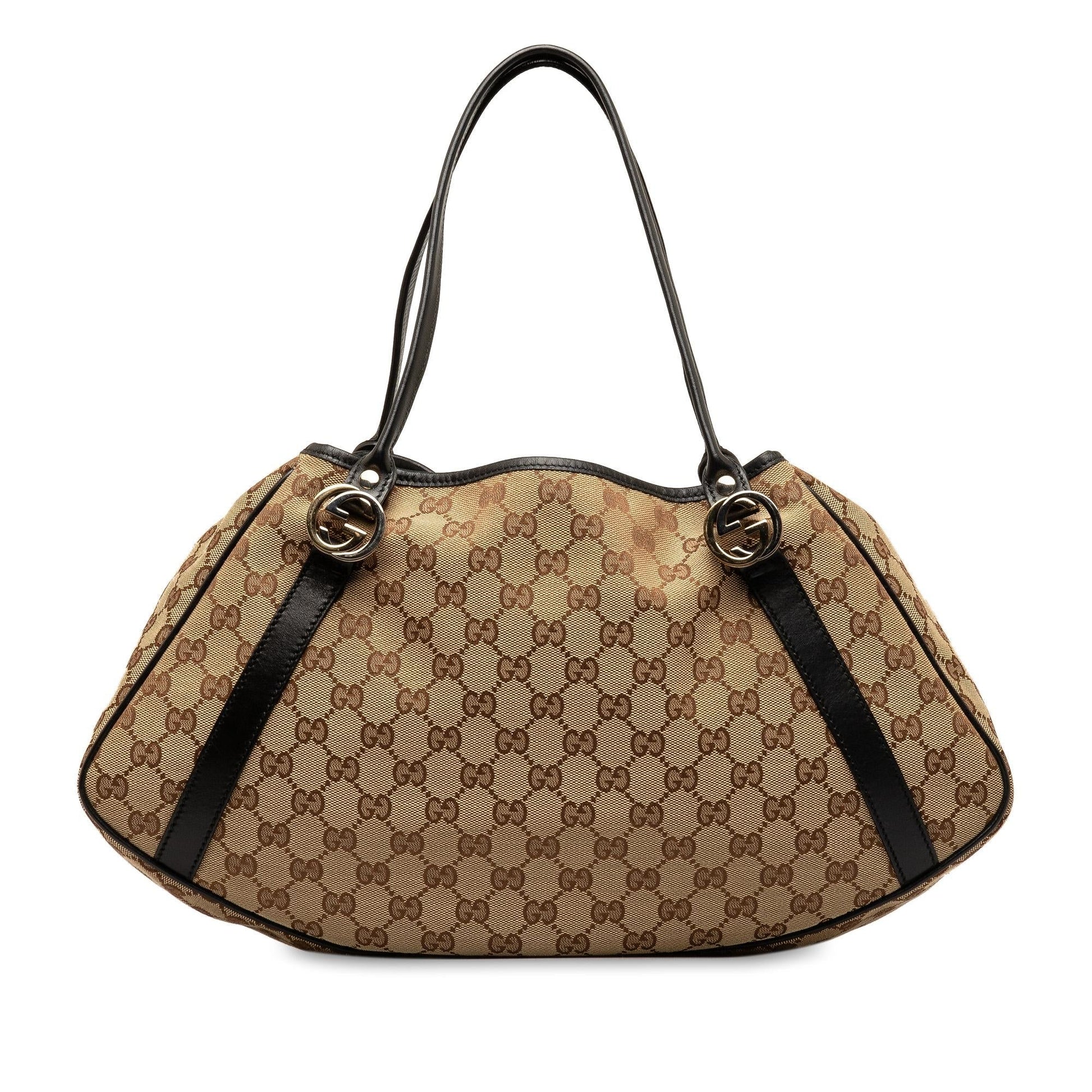 Gucci GG Twins SHG-LegSUk Canvas Brown Shoulder Bag