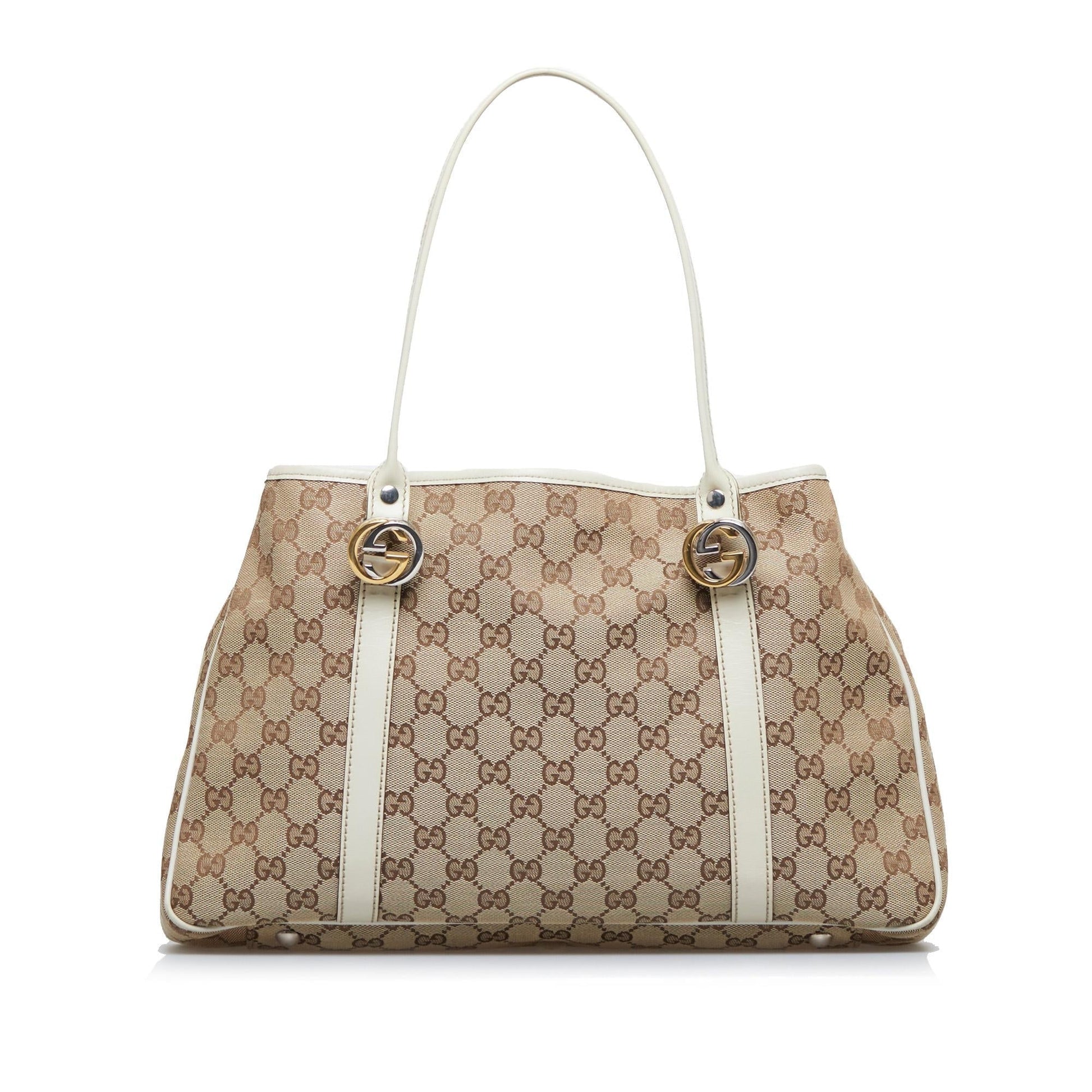 Gucci GG Twins SHG-ZN7C76 Canvas Brown Tote Bag
