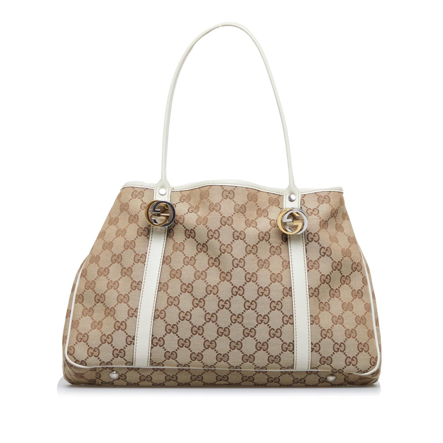 Gucci GG Twins SHG-ZN7C76 Canvas Brown Tote Bag