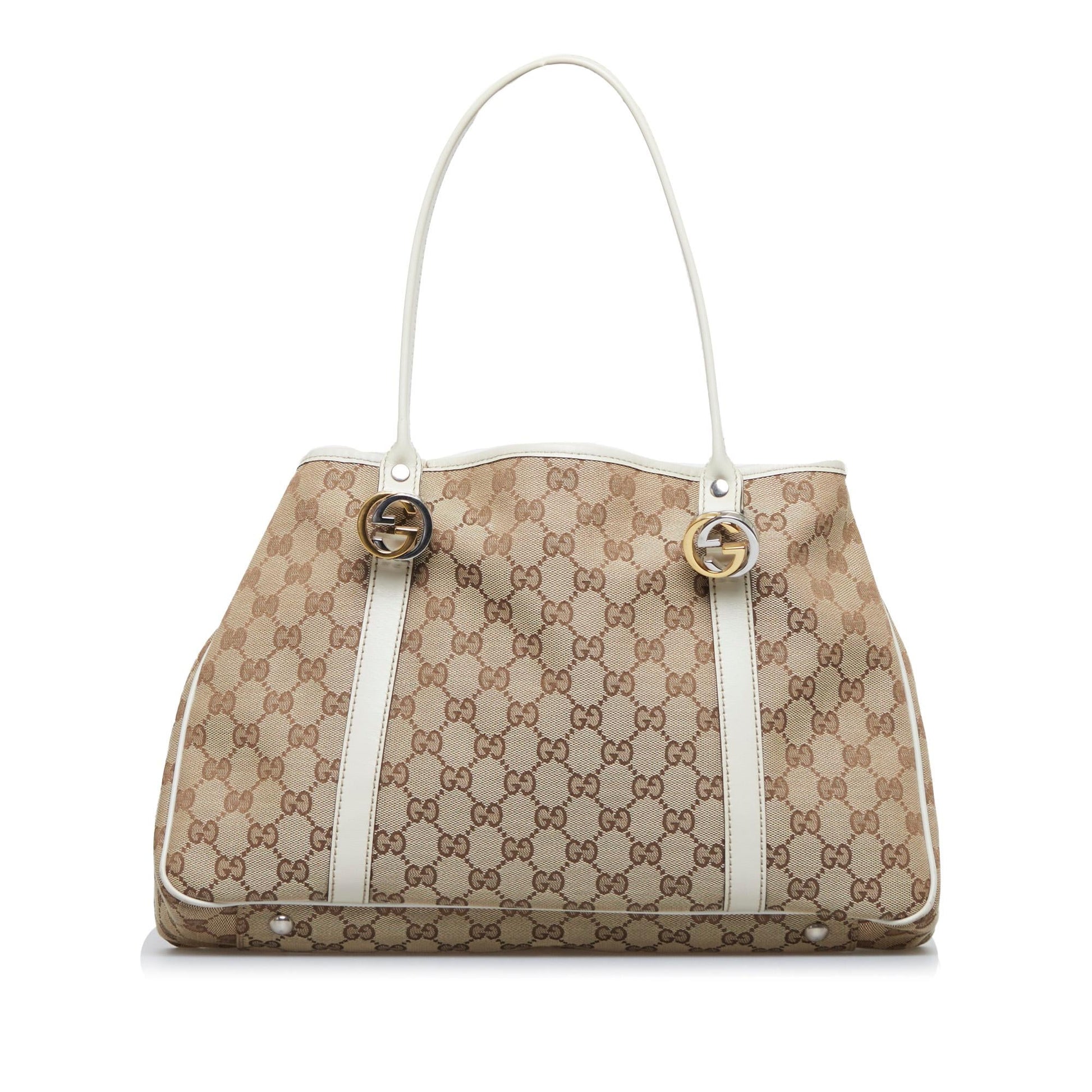 Gucci GG Twins SHG-ZN7C76 Canvas Brown Tote Bag