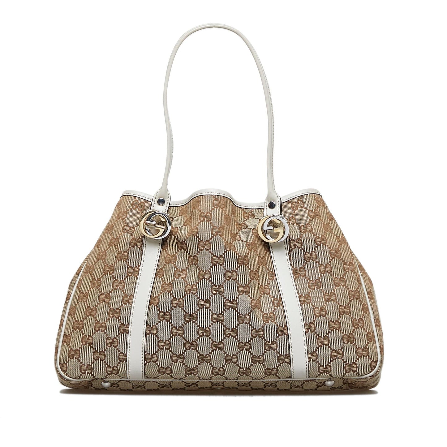 Gucci GG Twins SHG-5uIQ9f Canvas Brown Tote Bag