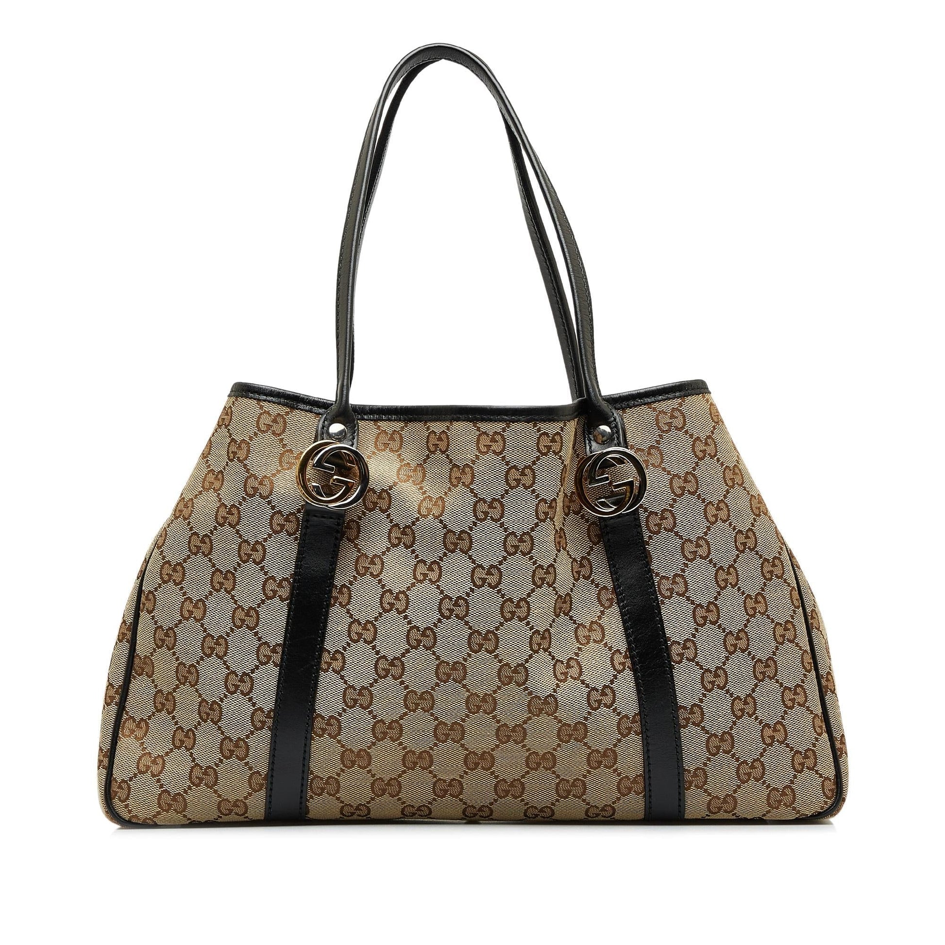 Gucci GG Twins SHG-PAjHq3 Canvas Brown Tote Bag