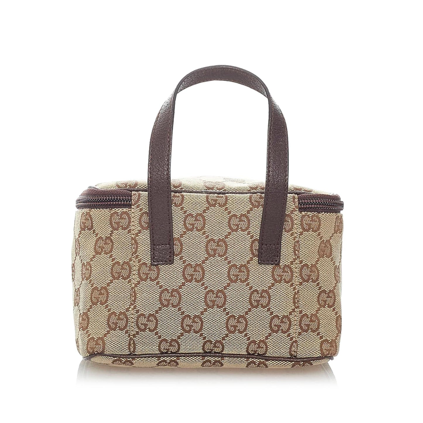 Gucci GG Vanity SHG Canvas Brown Handbag Bag Shg