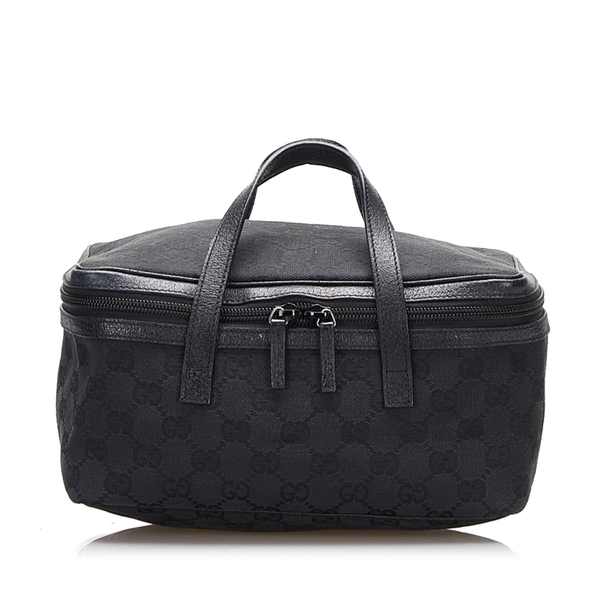 Gucci GG Vanity SHG-7mX3f1 Canvas Calf Black Handbag