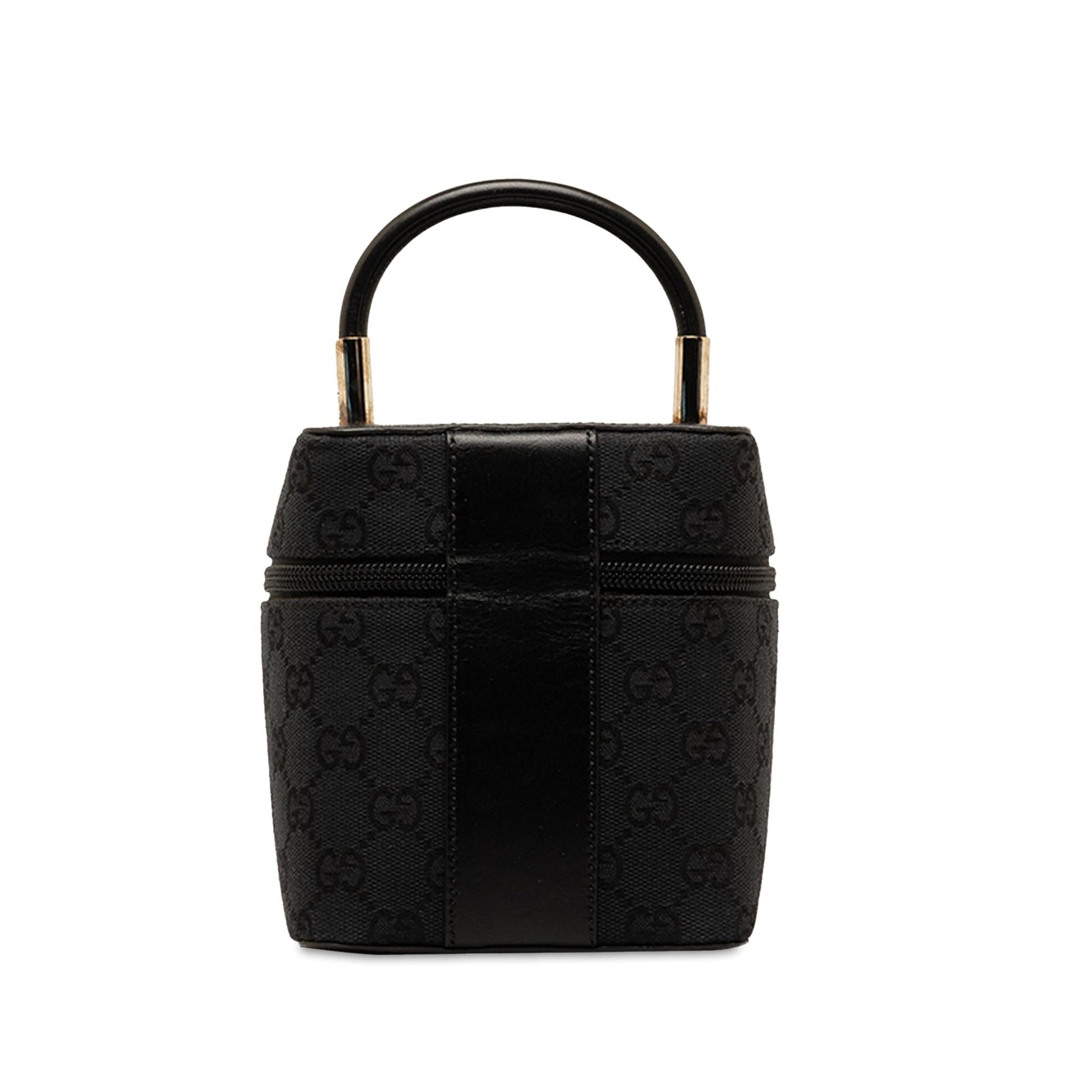Gucci GG Vanity SHG-5kxF0Q Canvas Calf Black Handbag