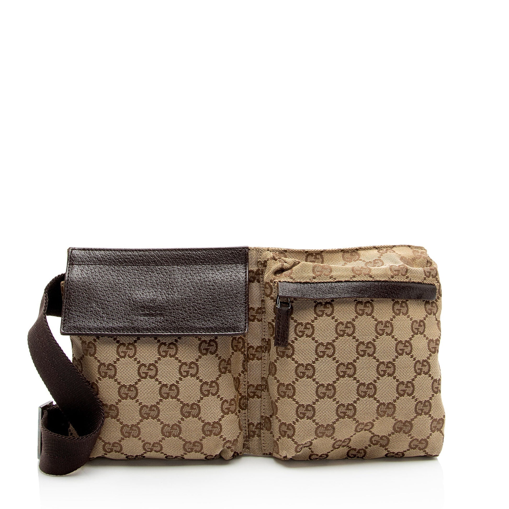 Gucci GG Waist Belt SHF-4je3UX Leather Canvas Brown Beige Accessory