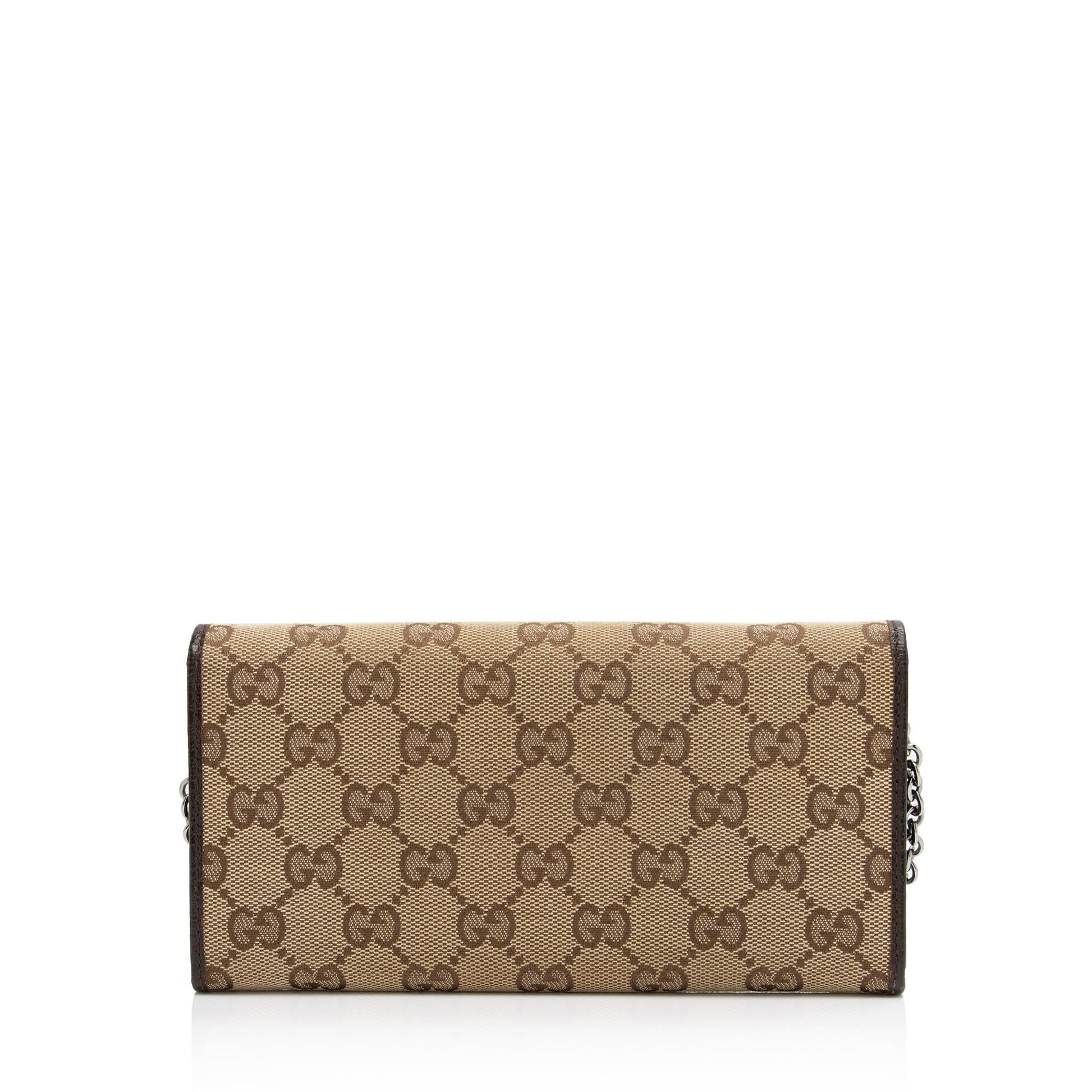 Gucci GG Wallet on Chain SHF-4BzUx8 Leather Canvas Brown Beige Shoulder Bag