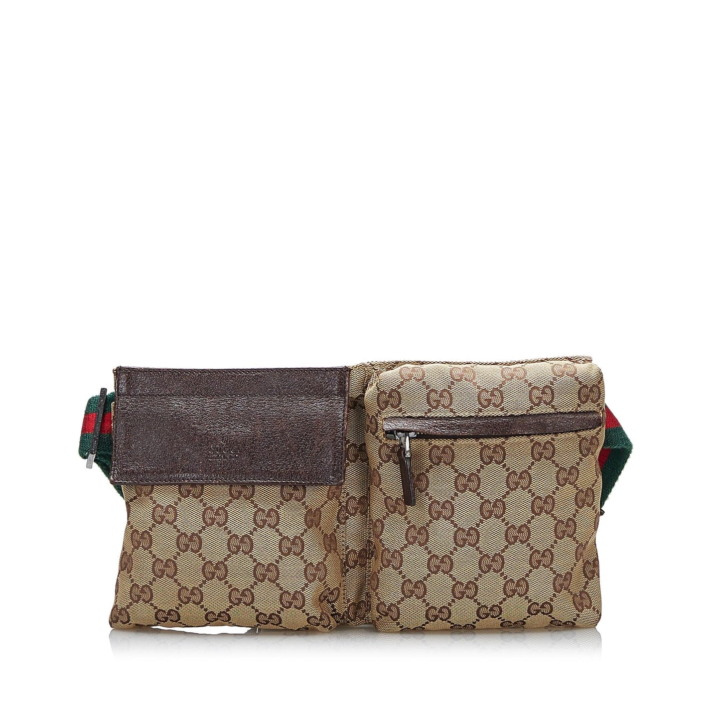Gucci GG Web Belt SHG-6Kyxfy Canvas Calf Brown Accessory