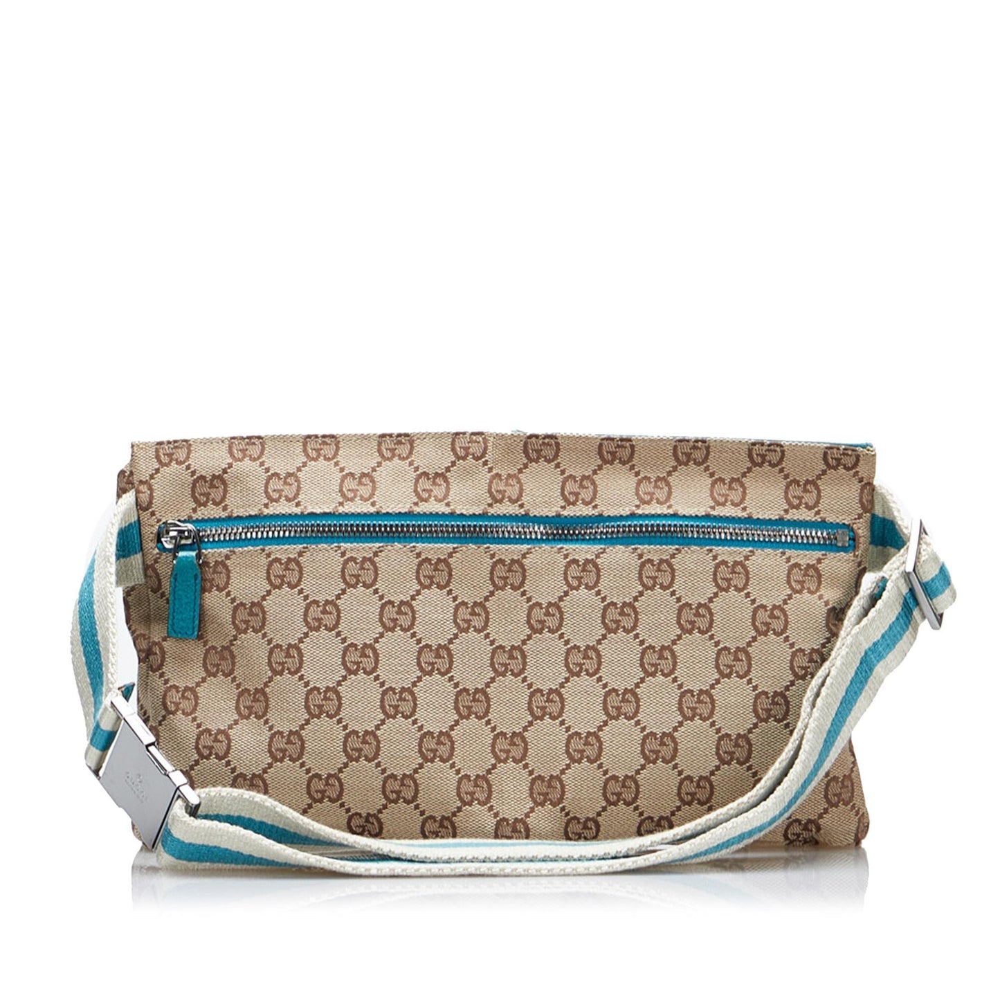 Gucci GG Web Belt SHG-VN1kqg Canvas Brown Blue Accessory