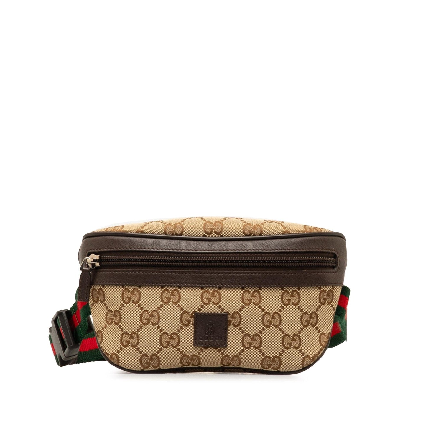 Gucci GG Web Childrens Belt Canvas Calf Brown Accessory