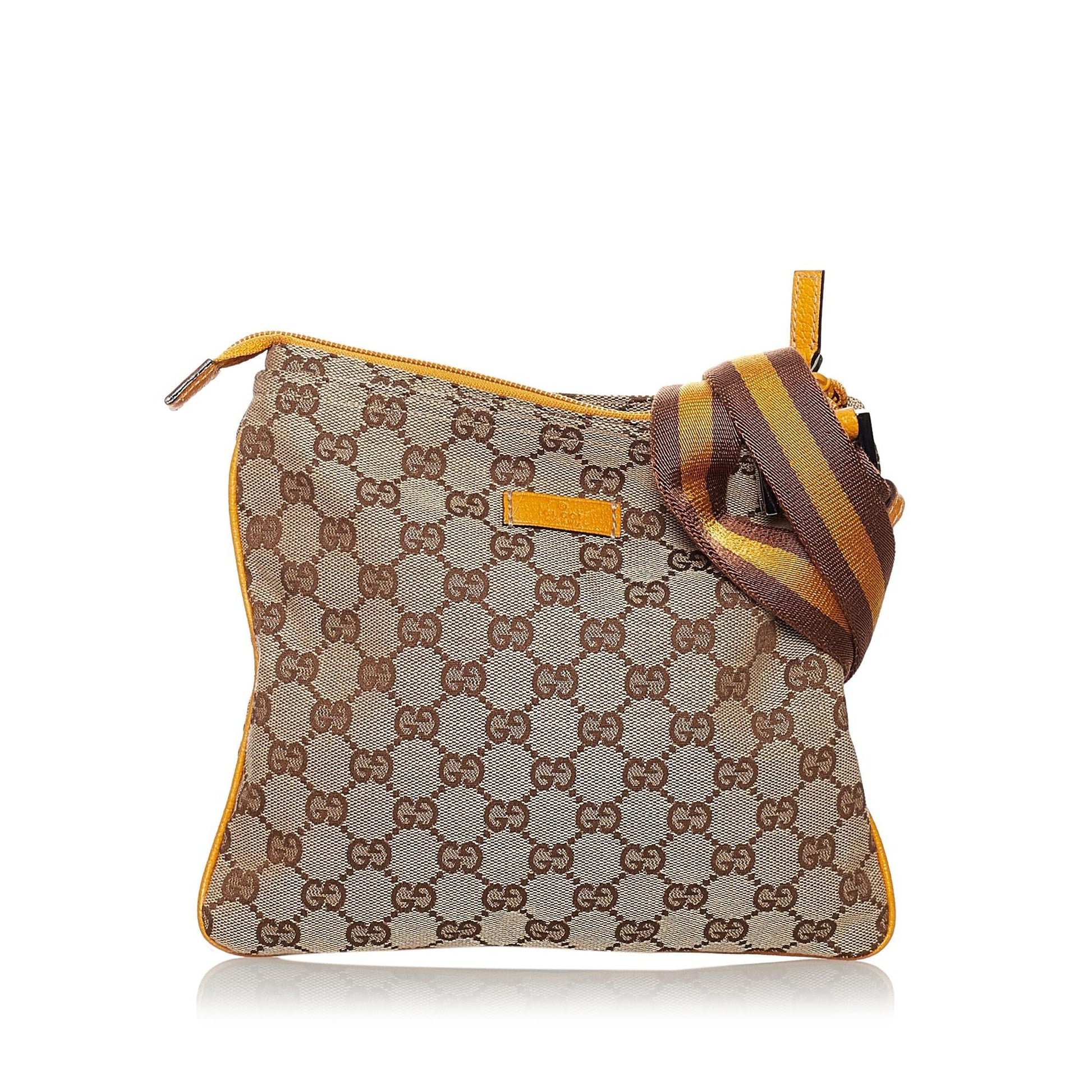 Gucci GG Web SHG Canvas Brown Crossbody Bag