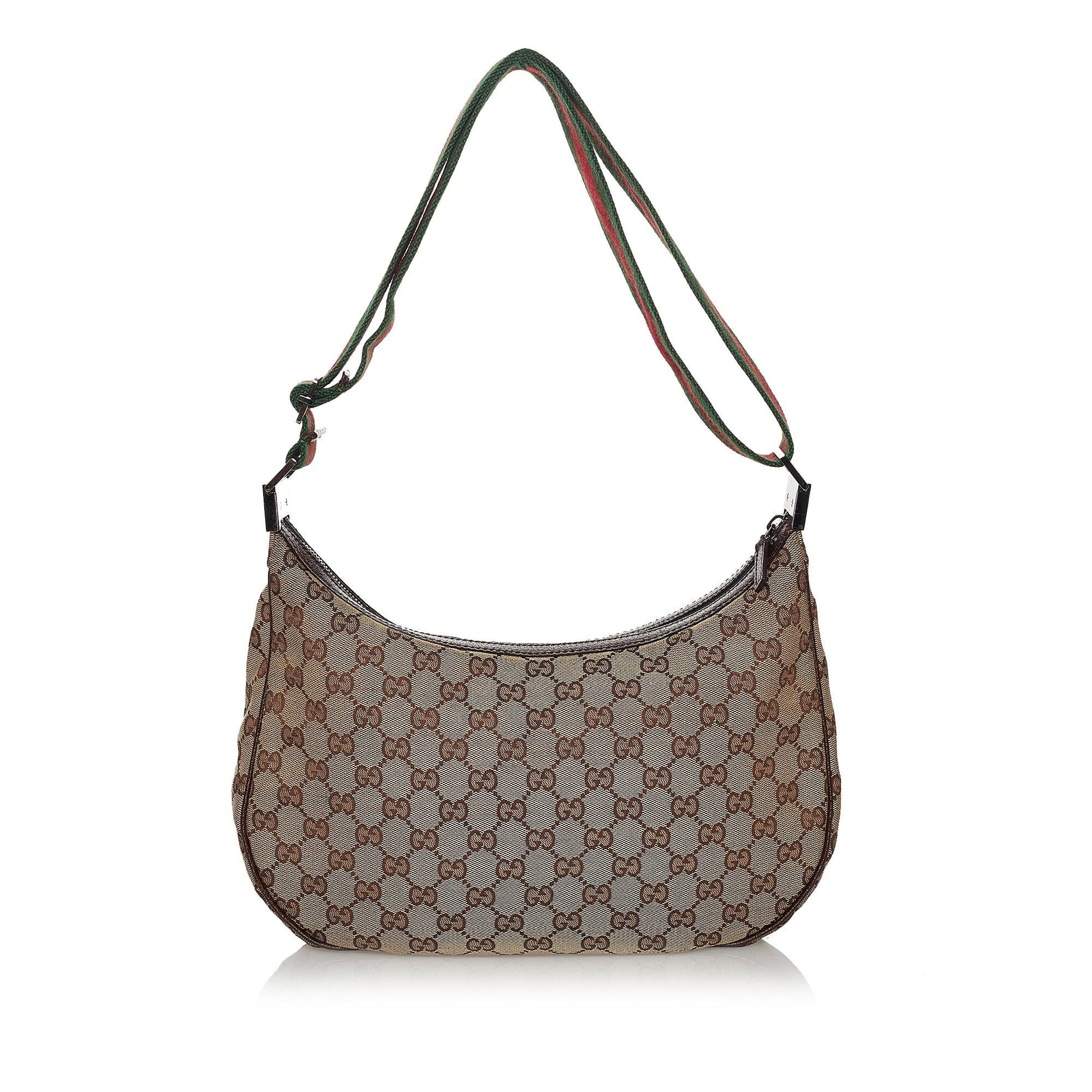 Gucci GG Web SHG Canvas Brown Crossbody Bag Bag Shg
