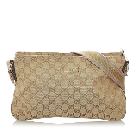 Gucci GG Web SHG Canvas Brown Crossbody Bag 4