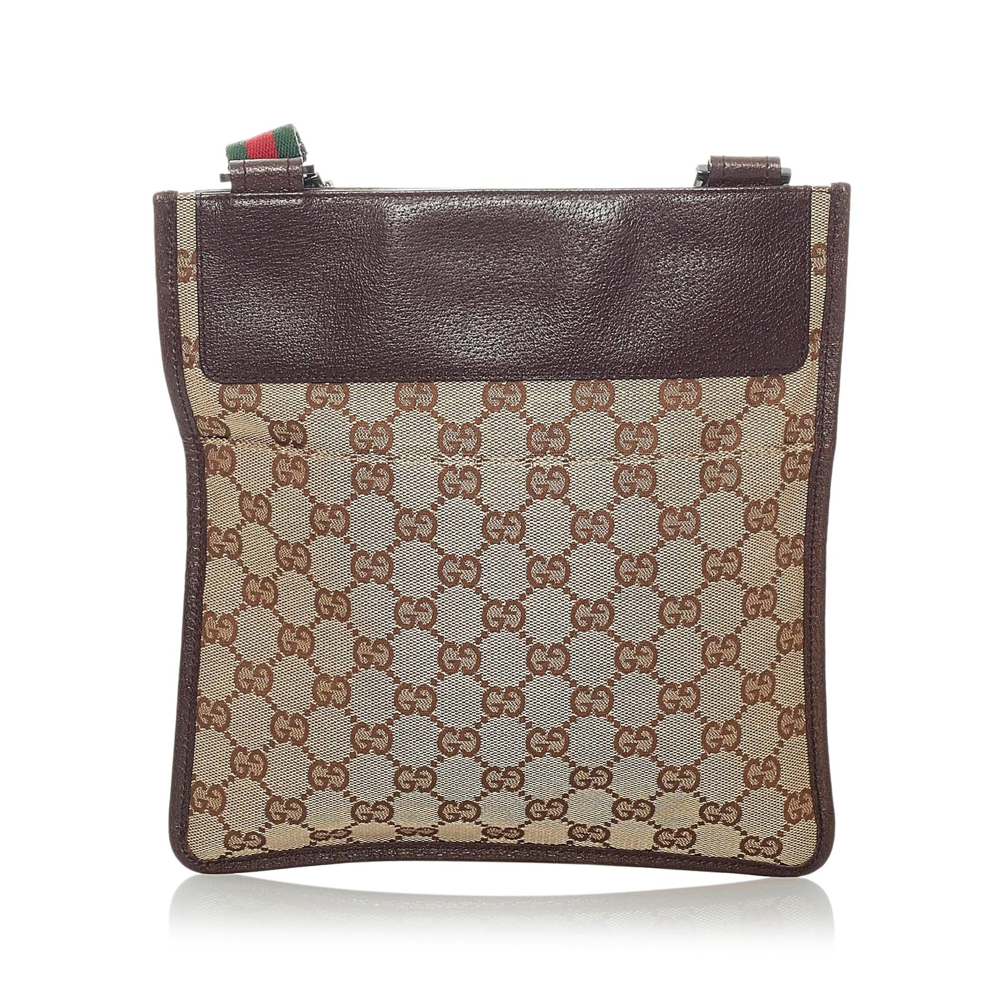Gucci GG Web SHG Canvas Brown Crossbody Bag 5