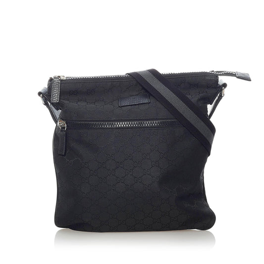 Gucci GG Web SHG Canvas Black Crossbody Bag