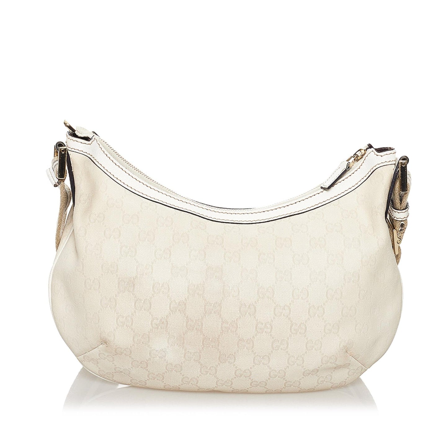 Gucci GG Web SHG Canvas Calf White Crossbody Bag