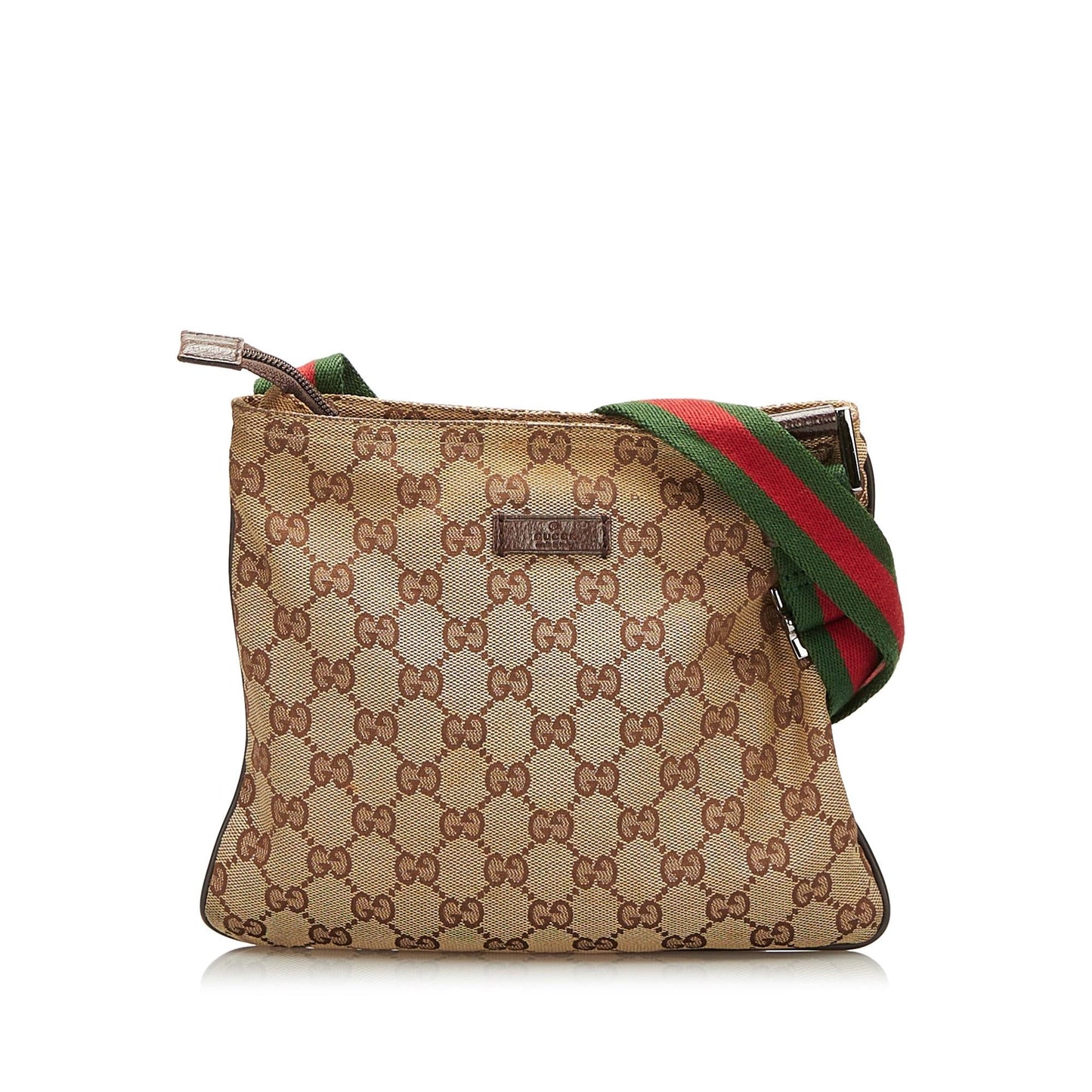 Gucci GG Web SHG-qQuh6s Canvas Brown Crossbody Bag