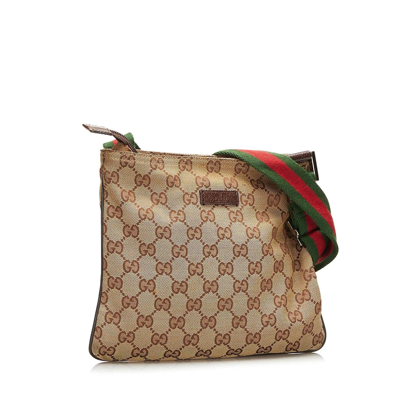 Gucci GG Web SHG-qQuh6s Canvas Brown Crossbody Bag
