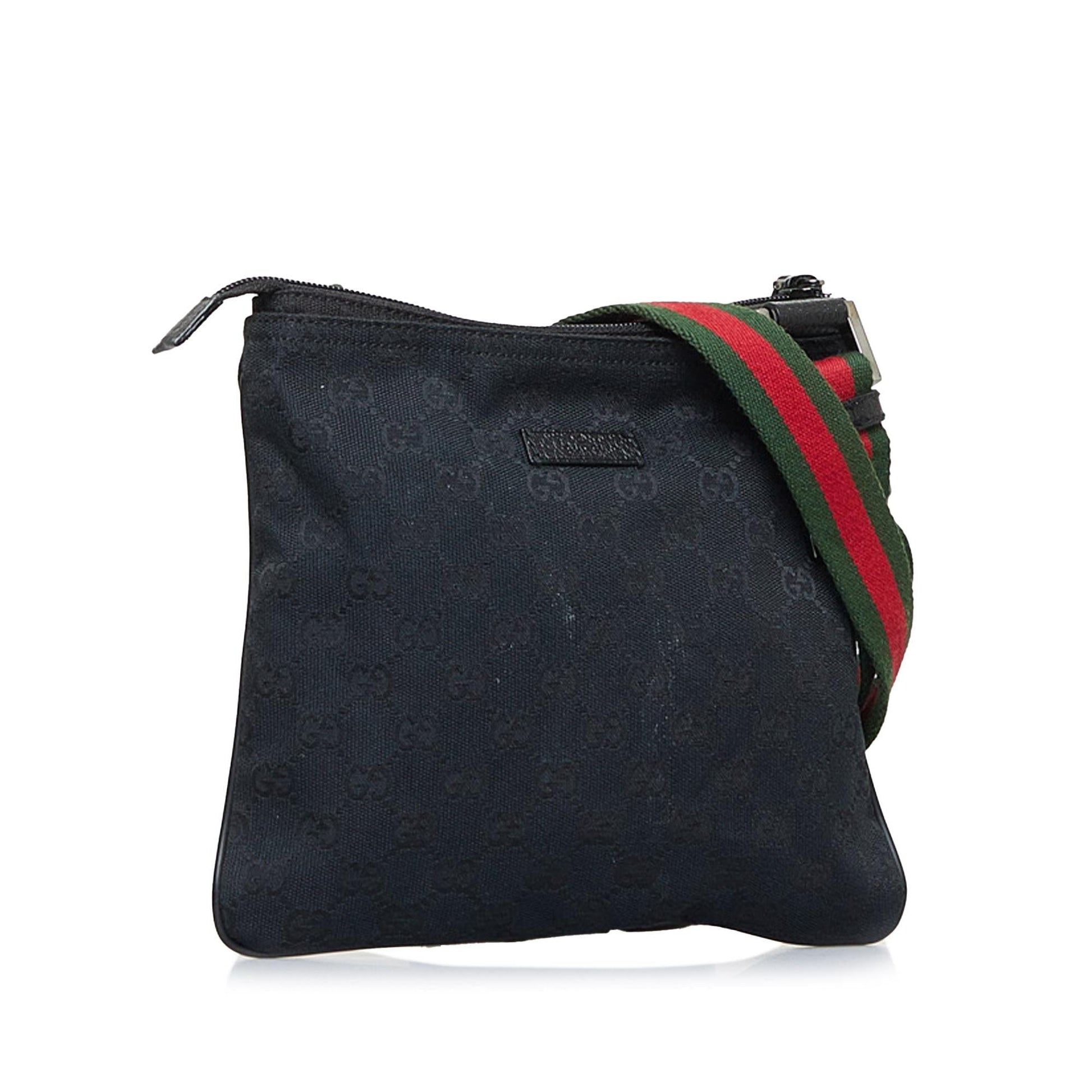 Gucci GG Web SHG-WF62PF Canvas Black Crossbody Bag