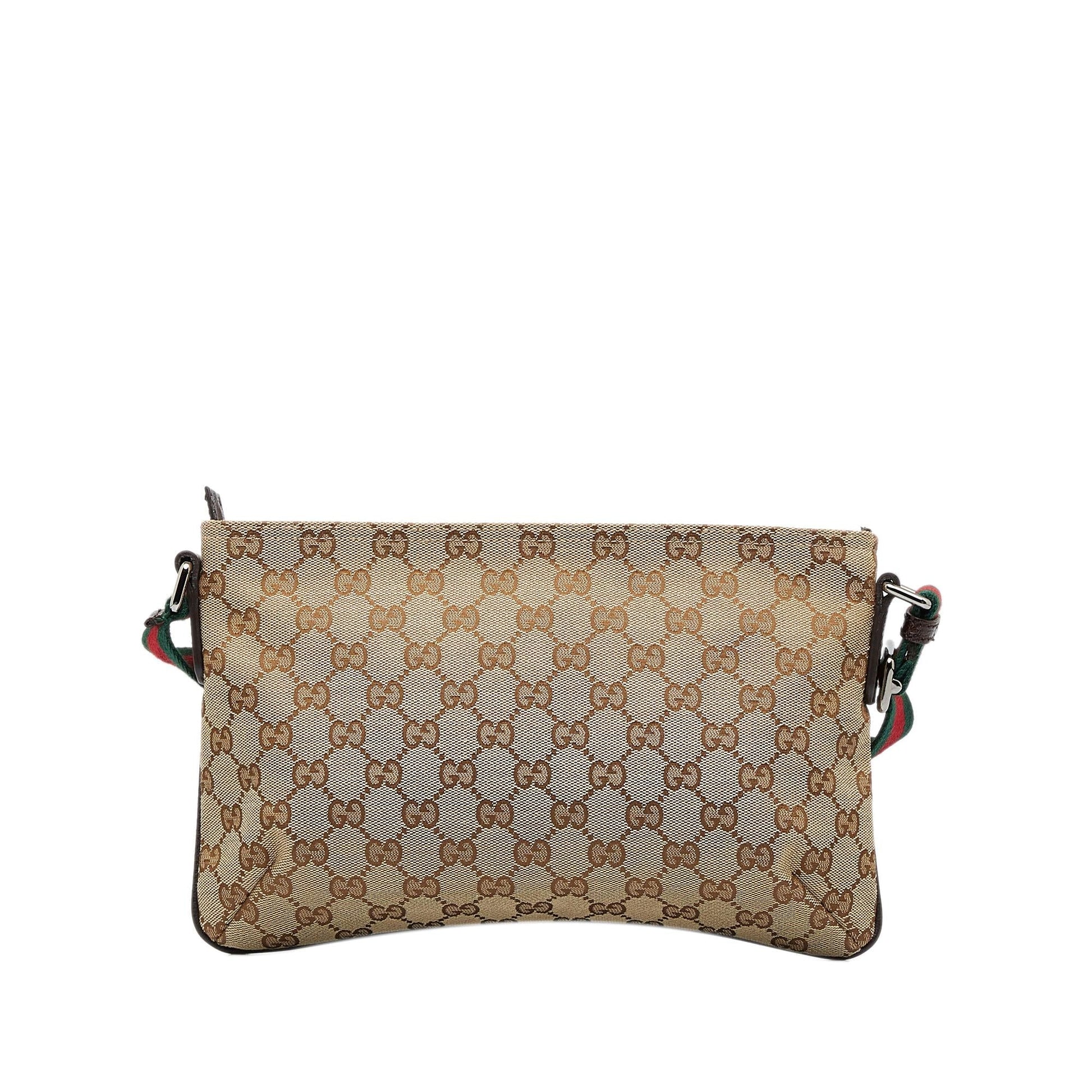 Gucci GG Web SHG-jpONI7 Canvas Brown Crossbody Bag