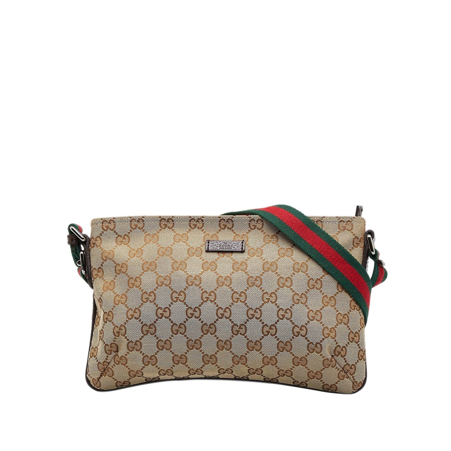 Gucci GG Web SHG-jpONI7 Canvas Brown Crossbody Bag