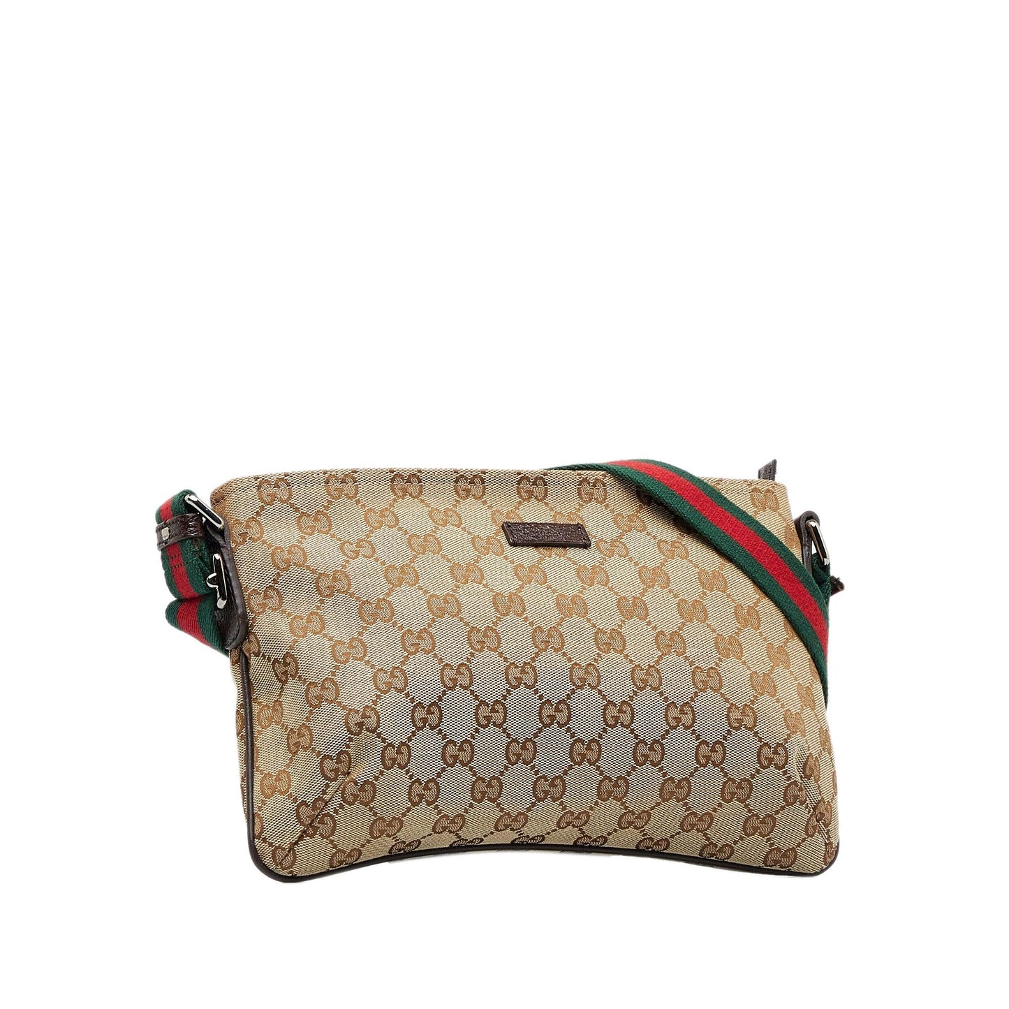 Gucci GG Web SHG-jpONI7 Canvas Brown Crossbody Bag