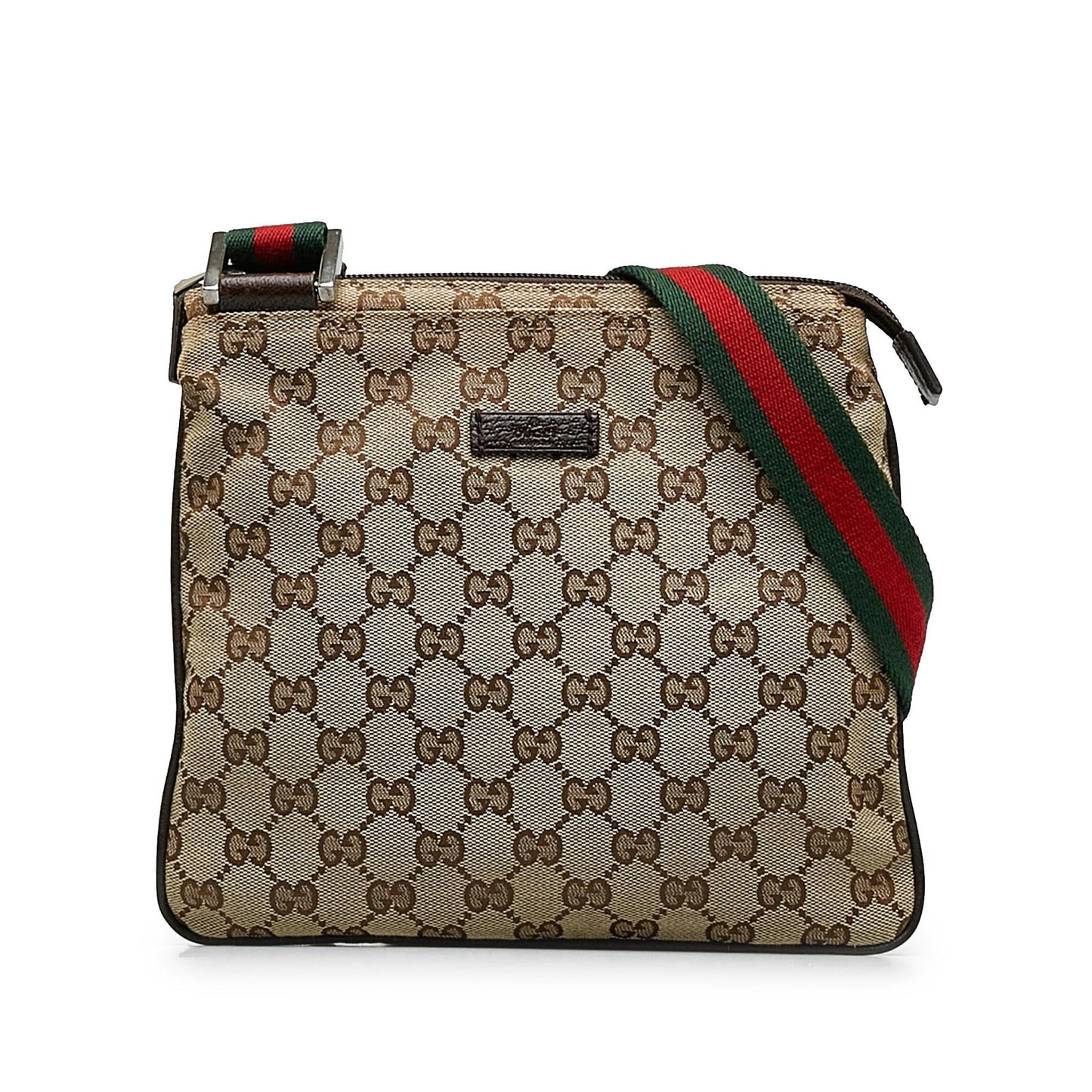 Gucci GG Web SHG-sHmkxf Canvas Brown Crossbody Bag