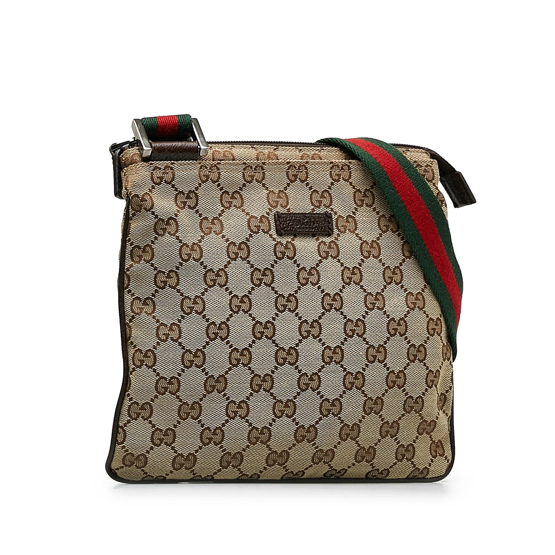 Gucci GG Web SHG-sHmkxf Canvas Brown Crossbody Bag
