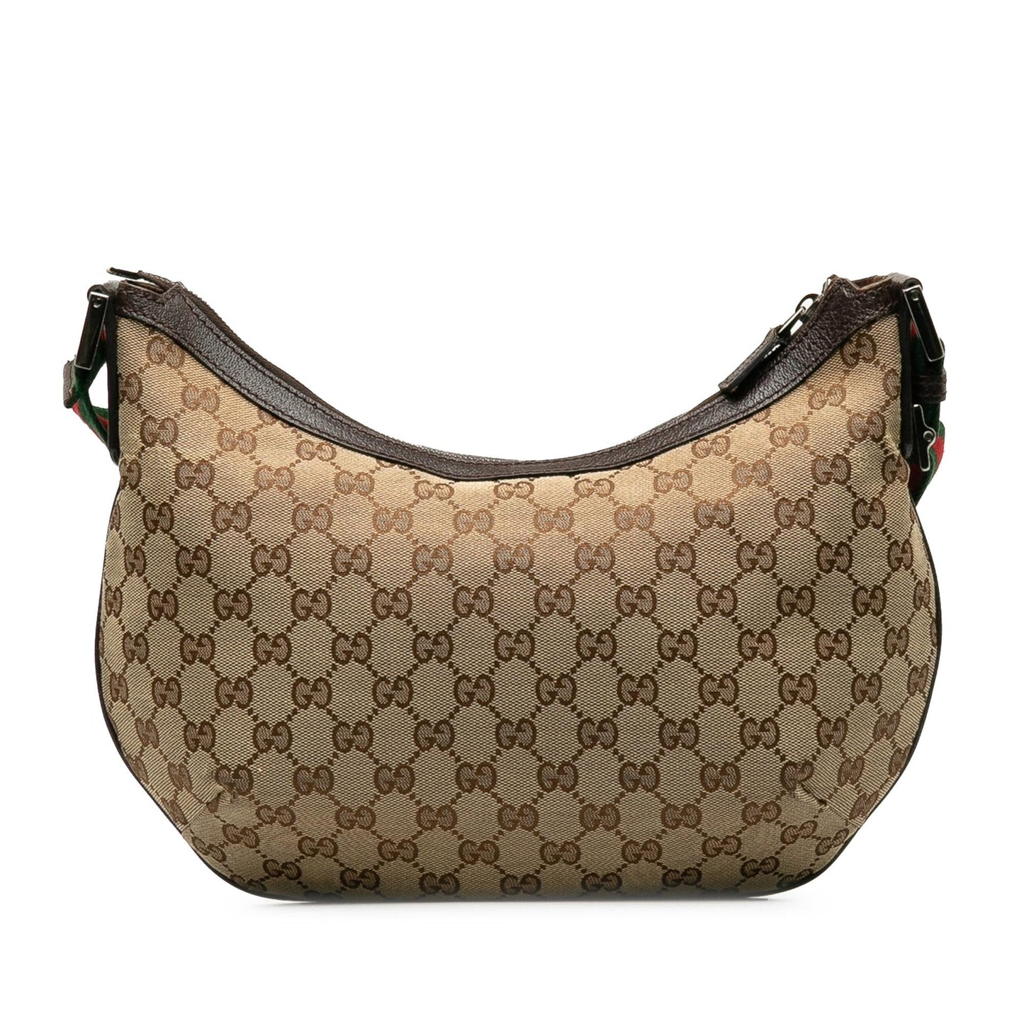 Gucci GG Web SHG-bpNgYQ Canvas Brown Crossbody Bag