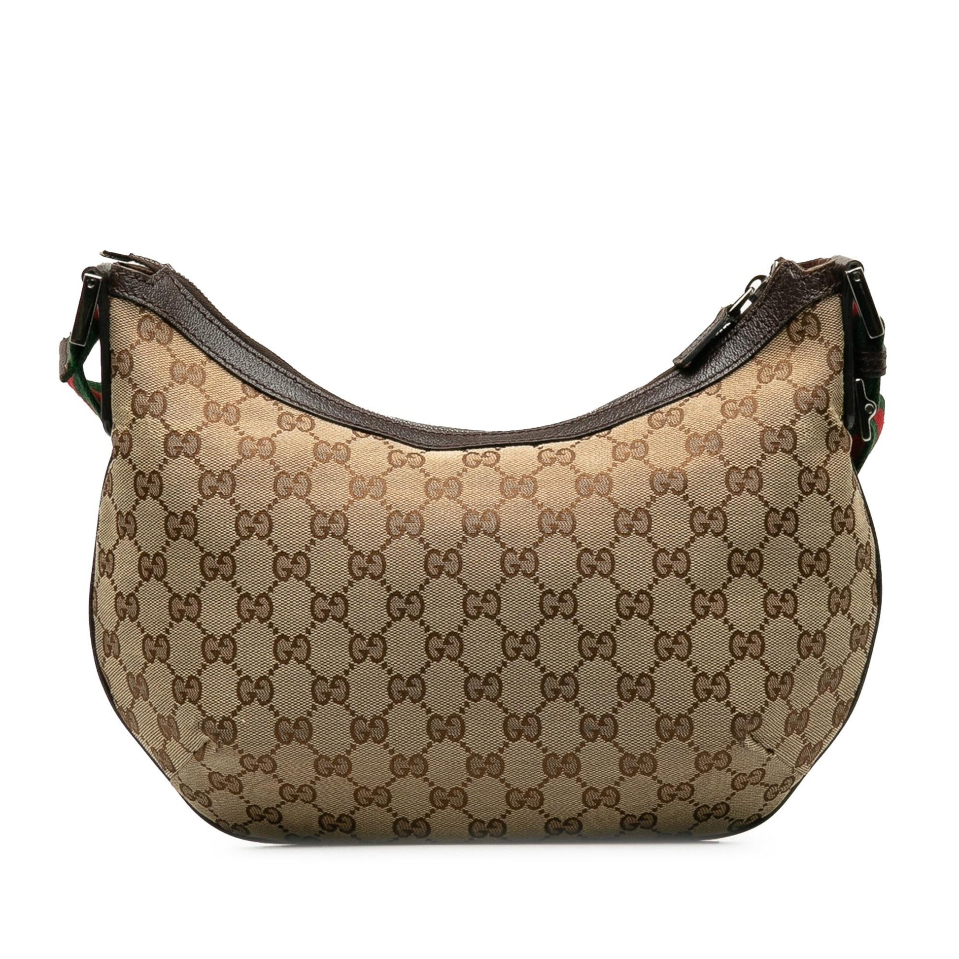 Gucci GG Web SHG-bpNgYQ Canvas Brown Crossbody Bag