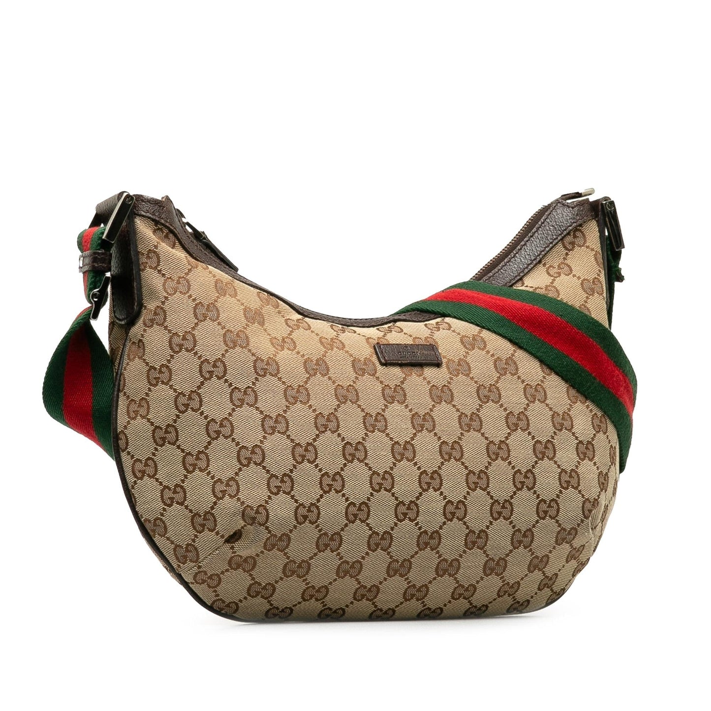 Gucci GG Web SHG-bpNgYQ Canvas Brown Crossbody Bag