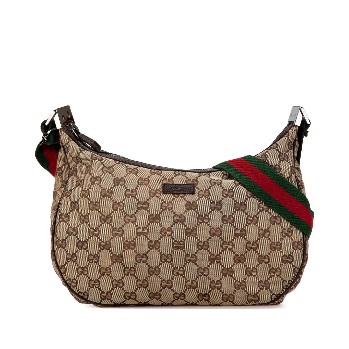 Gucci GG Web SHG-zf4j3I Canvas Brown Crossbody Bag