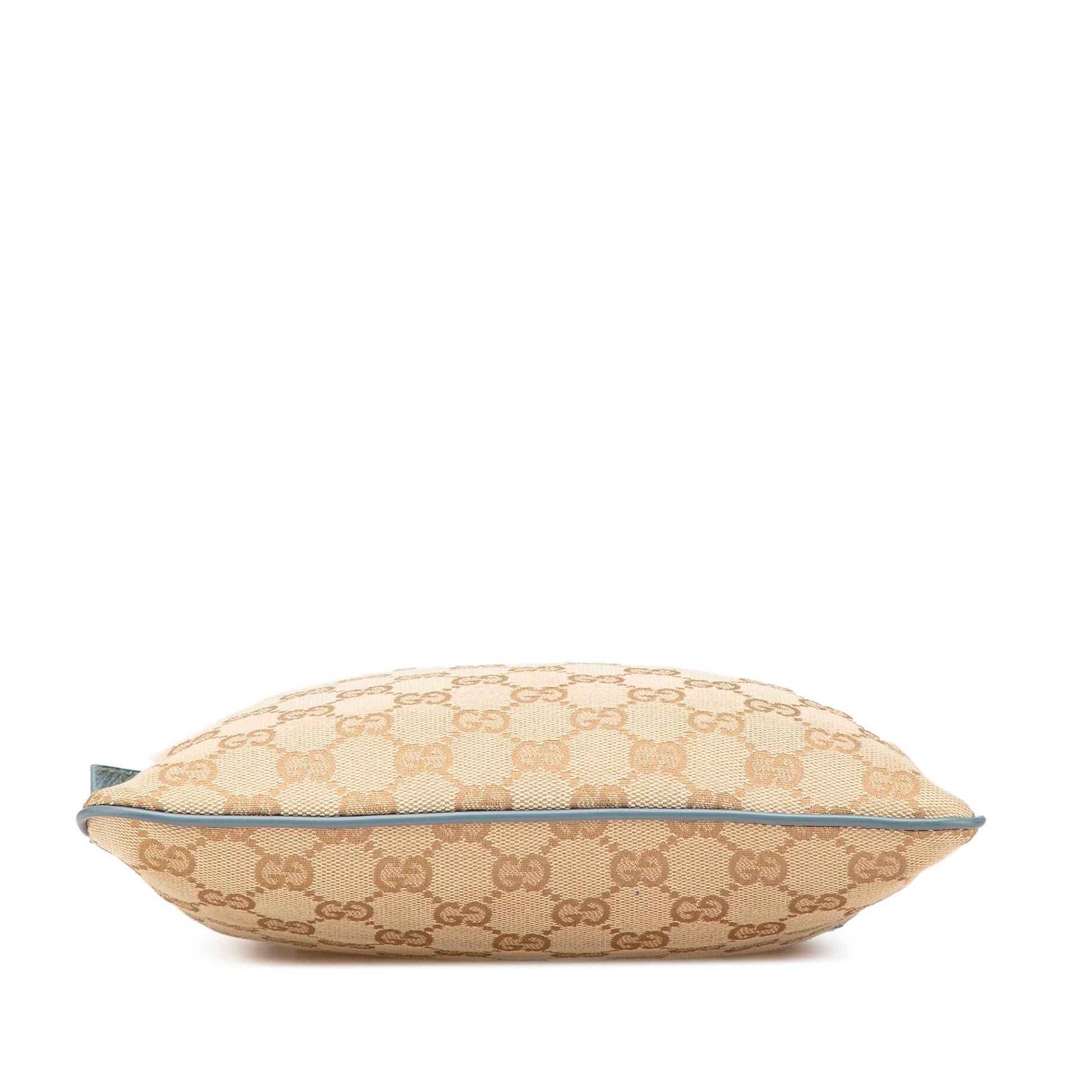 Gucci GG Web Canvas Brown Blue Crossbody Bag