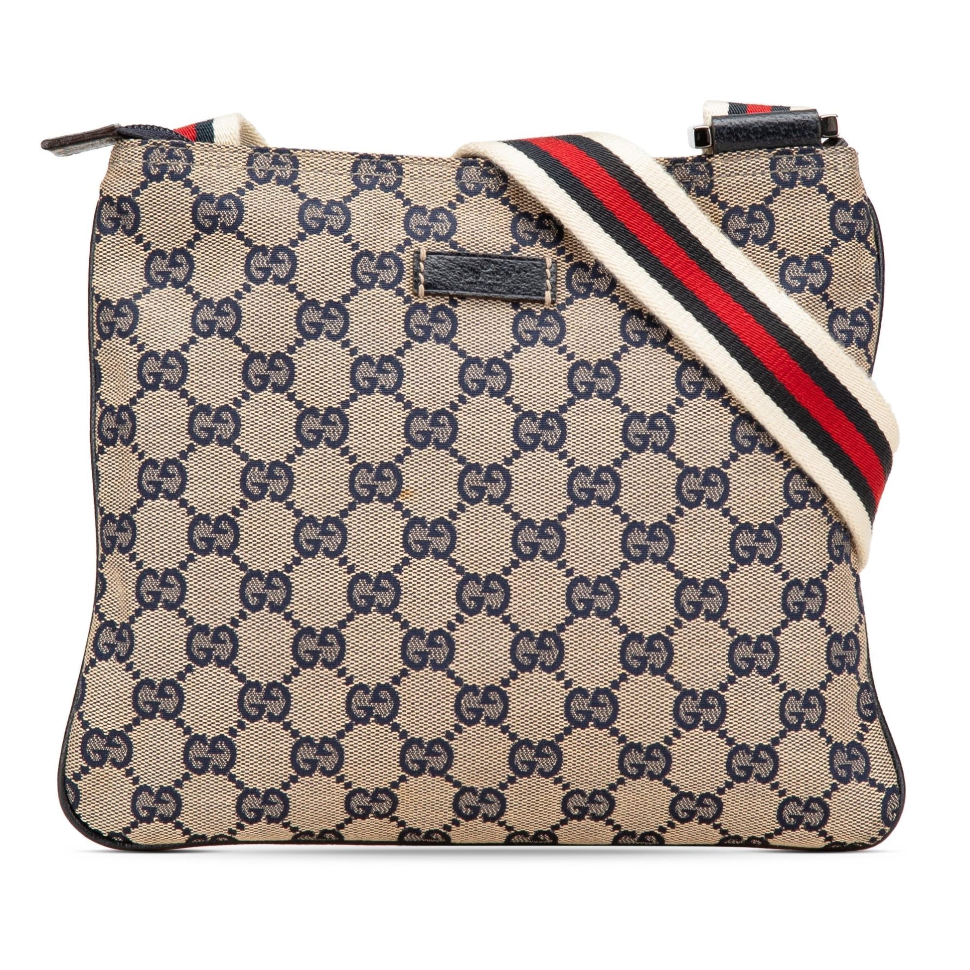 Gucci GG Web Canvas Brown Crossbody Bag