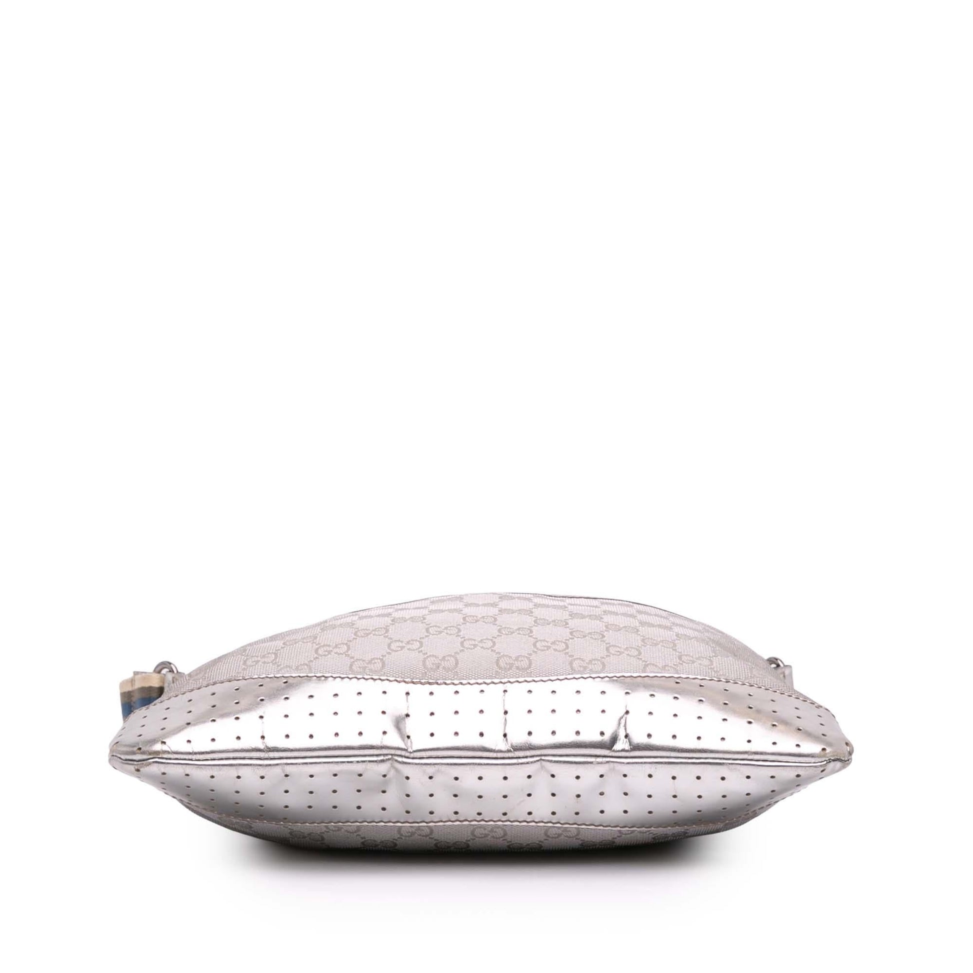 Gucci GG Web Canvas Silver Crossbody Bag Crossbody 12